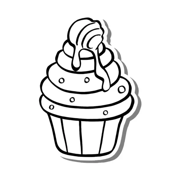 Bal çöreği beyaz siluet ve gri gölgede. Dekorasyon veya herhangi bir tasarım için vektör illüstrasyonu.