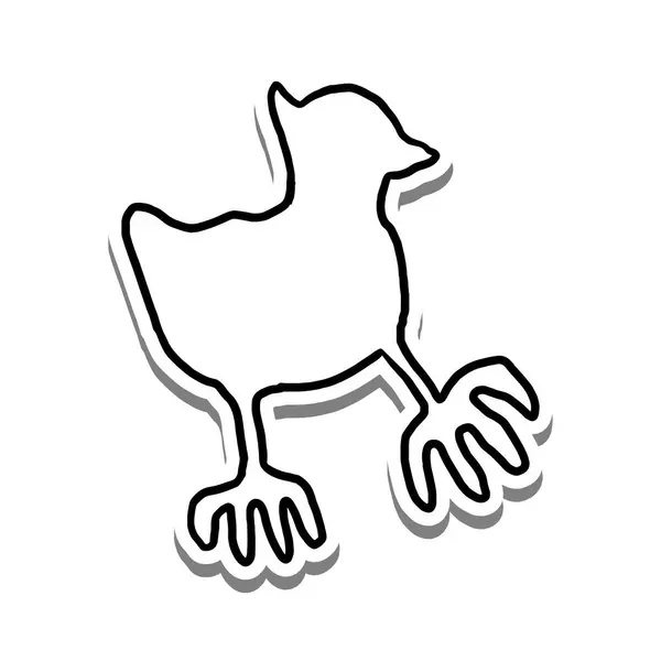 Doodle Soyut Sanat Hatunu beyaz siluet ve gri gölge üzerinde. El çizimi çizgi film tarzı. Dekorasyon ve herhangi bir tasarım için vektör illüstrasyonu.