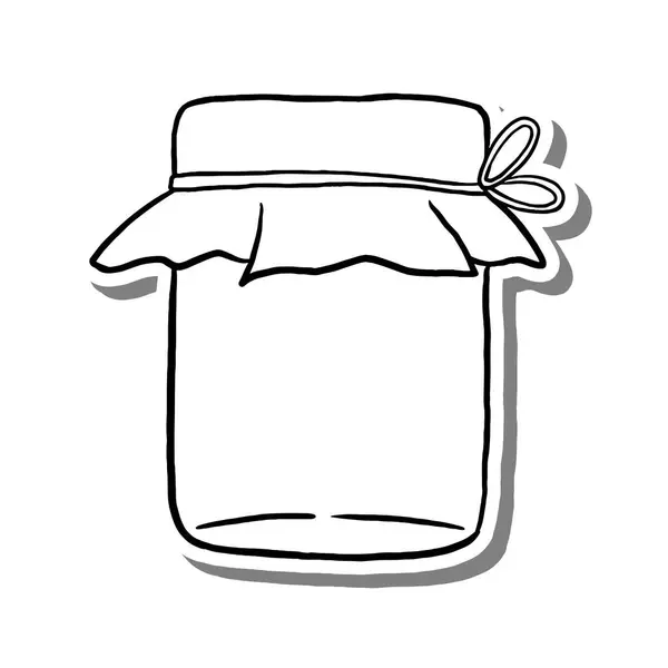 Reçel kavanozu çizimi. Dekorasyon, renk ve herhangi bir tasarım için vektör illüstrasyonuName.