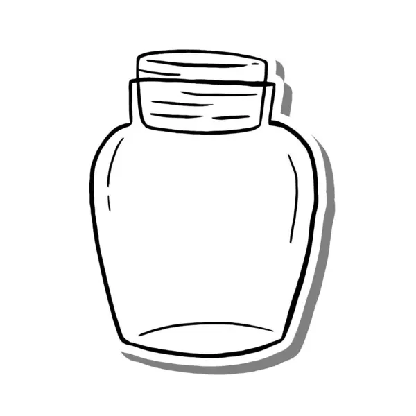 Cam kavanoz el çizim taslağı. Dekorasyon, renk ve herhangi bir tasarım için vektör illüstrasyonuName.