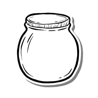 Tombul Kavanoz El Karalama Taslağı. Dekorasyon, renk ve herhangi bir tasarım için vektör illüstrasyonuName.