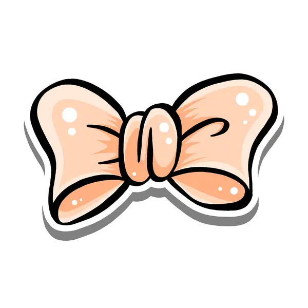 Beyaz siluet ve gri gölgede turuncu fiyonk. Dekorasyon, renk ve herhangi bir tasarım için illüstrasyon çizgi film biçimi.