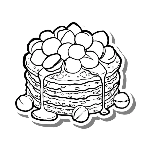 Beyaz siluet ve gri gölge üzerine Macadamia krep taslağı. El çizimi çizgi film tarzı. Dekor ve herhangi bir tasarım için illüstrasyon.