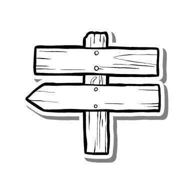 Post Outline 'ı beyaz siluet ve gri gölge üzerine imzalayın. El çizimi çizgi film tarzı. Dekorasyon ve herhangi bir tasarım için vektör illüstrasyonu.