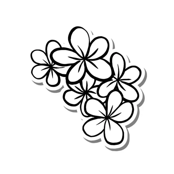 Köşedeki çiçekler beyaz siluet ve gri gölgede çiçek açıyor. El çizimi çizgi film tarzı. Dekorasyon, renk ve herhangi bir tasarım için vektör illüstrasyonuName.