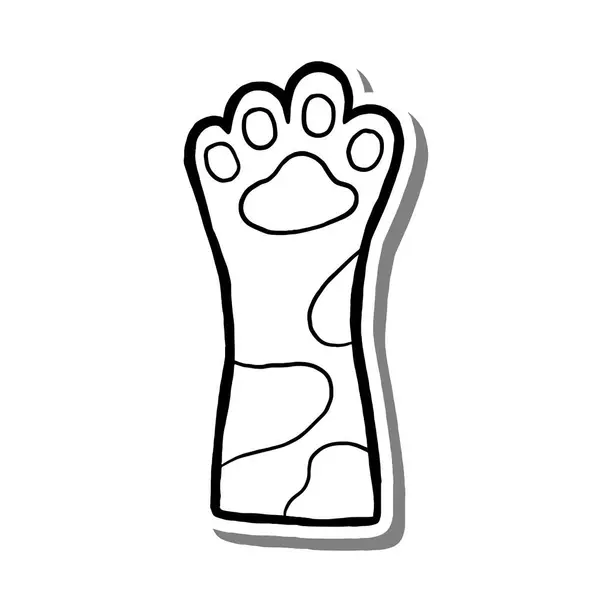 Benekli Çizgili El Çizilmiş Kedi Bacağı. Hayvan Hakkında Vektör İllüstrasyonu.