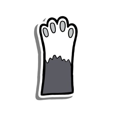 Çorap Gibi Şirin Kedi Bacağı. Hayvan Hakkında Vektör İllüstrasyonu.