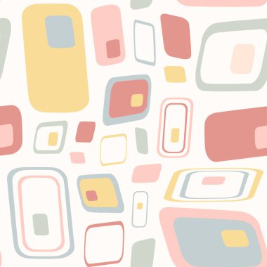 Tatlı Renkler Soyut Geometri kusursuz desen. Soyut sanat baskısı. Kağıt, kapak, kart, kumaş, iç ögeler ve herhangi bir şey için tasarım.