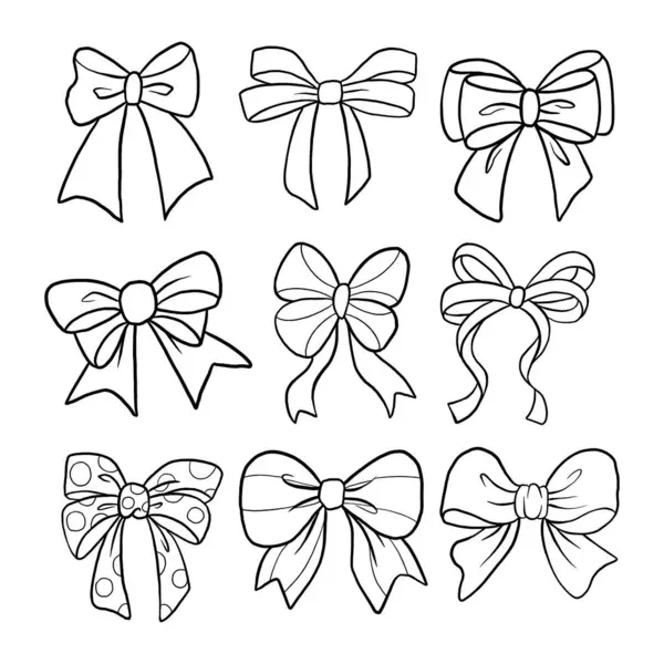 Beyaz Arkaplanda Siyah Çizgili Fiyonk Kurdelesi. Vektör illüstrasyonu.