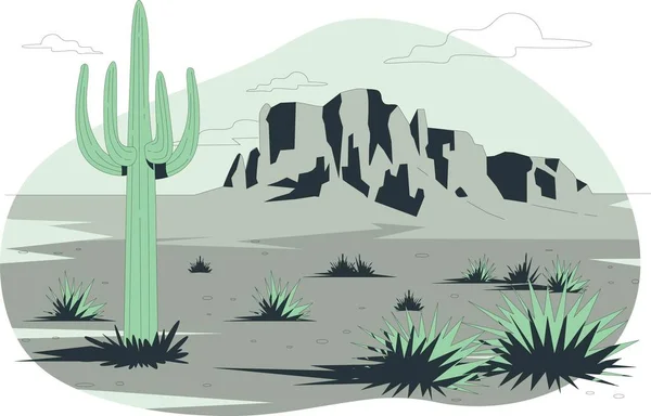 Desert Concept Vector Illustration — стоковый вектор
