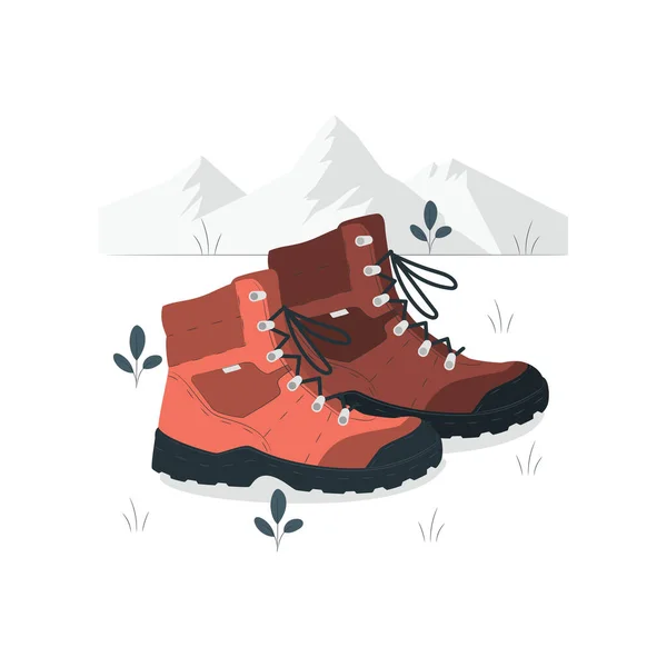Hiking Boots Concept Vector Illustration — Vettoriale Stock