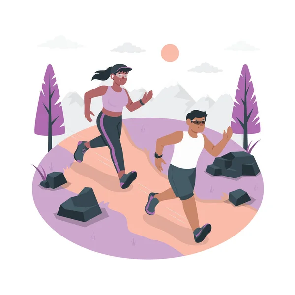 Trail Running Konzept Vektor Illustration — Stockvektor