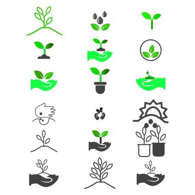 Soil Vector Line Icons Set. Growing Sprouts, Agronomy, Sprout nutrition, Growing Conditions. Editable Stroke