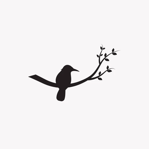 Vogelsilhouet Witte Achtergrond Vectorillustratie — Stockvector