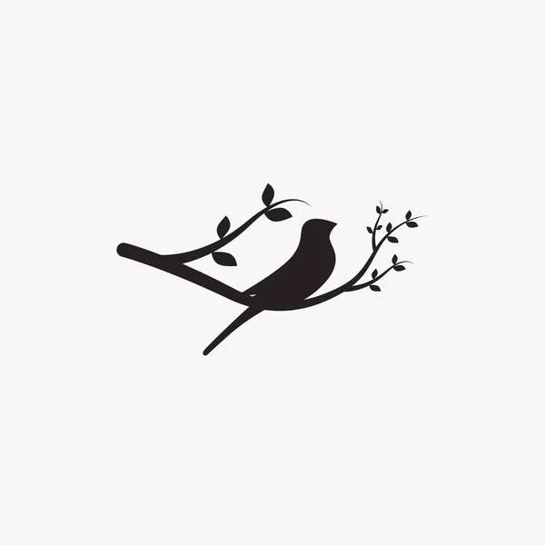 Silhouette Uccello Sfondo Bianco Illustrazione Vettoriale — Vettoriale Stock