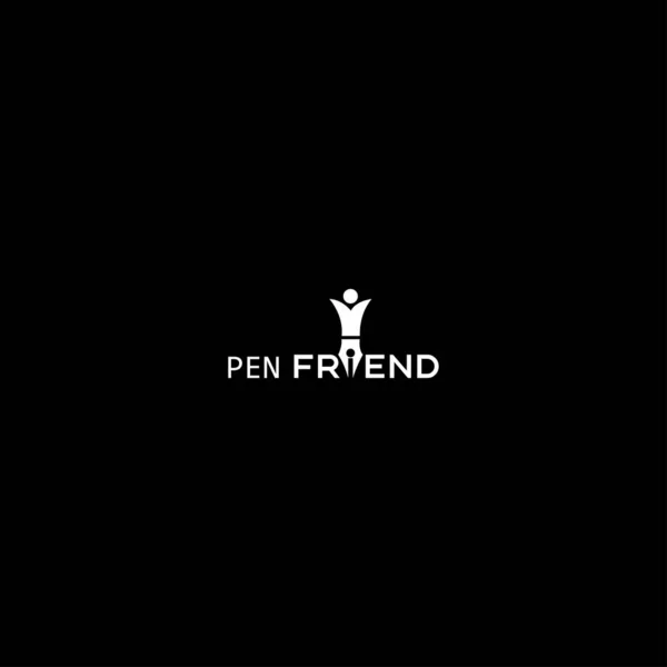 Pen Friend Logo Design Template New Idea Concept — Stock Vector