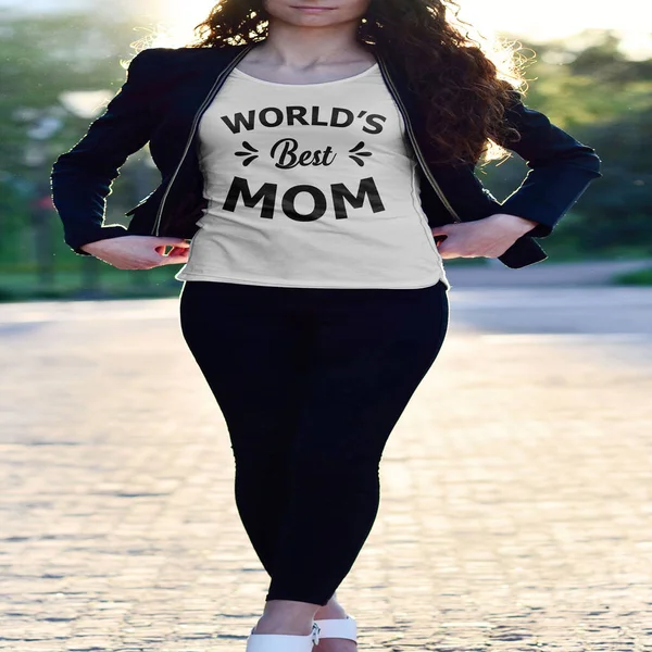 Anne Tişörtü Tasarımı Dünyanın Annesi Anneler Günü Tişörtü Vektör Dosyası — Stok Vektör