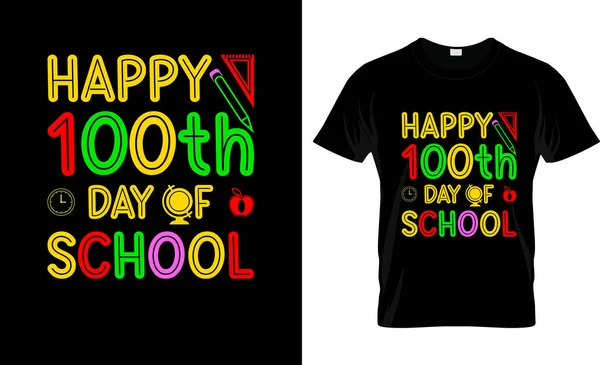 100 Günlük Okul Gömleği Tasarımı Yeni Tasarım — Stok Vektör