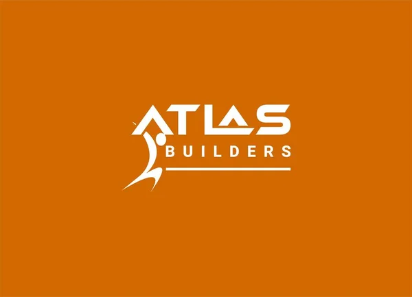 Atlas Conceito Design Logotipo Construção — Vetor de Stock