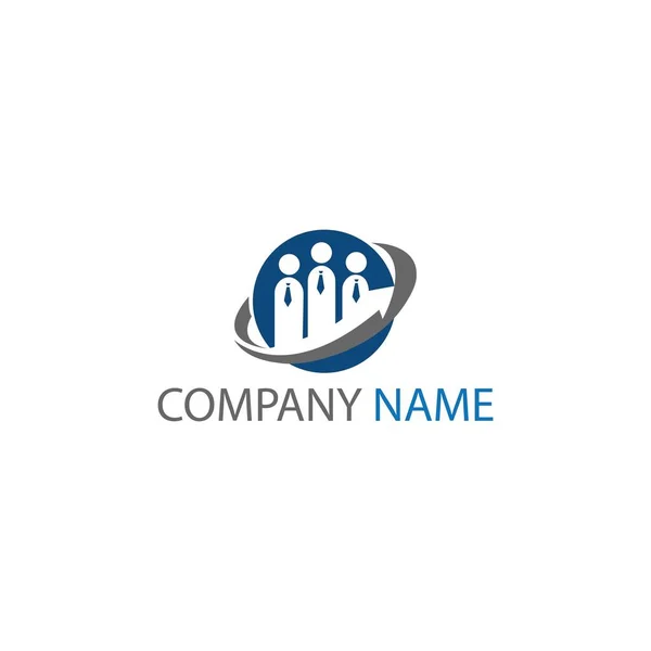 Blue Partner Network Logo Design Template Team Three People Together — Stock Vector