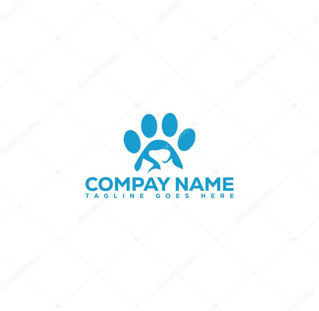 Home pets Logo dog cat design vector template Linear style. Animals Veterinary clinic Logotype concept outline icon.