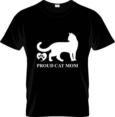  Kedi Anne Tişört Tasarımı, Komik El Harfleri, Evcil Anne Hayatı, Modern Fırça Kaligrafi. İlham verici grafik tasarım tipografi ögesi.