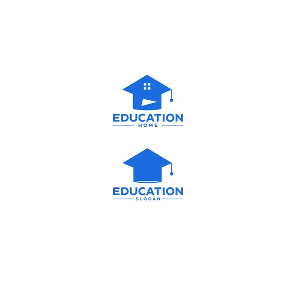 Creative Minimal Education Home Logo Design Template — Stock Vector