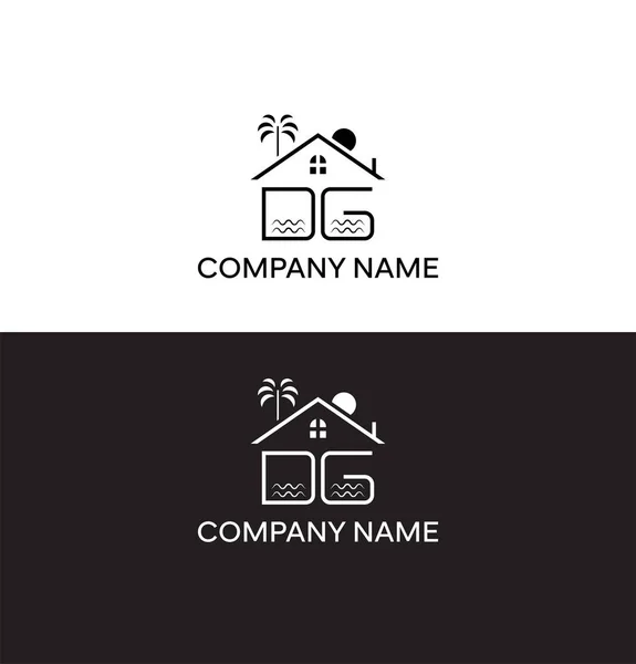 Initial Real Estate Logo Vector Letters Logo — Stock Vector