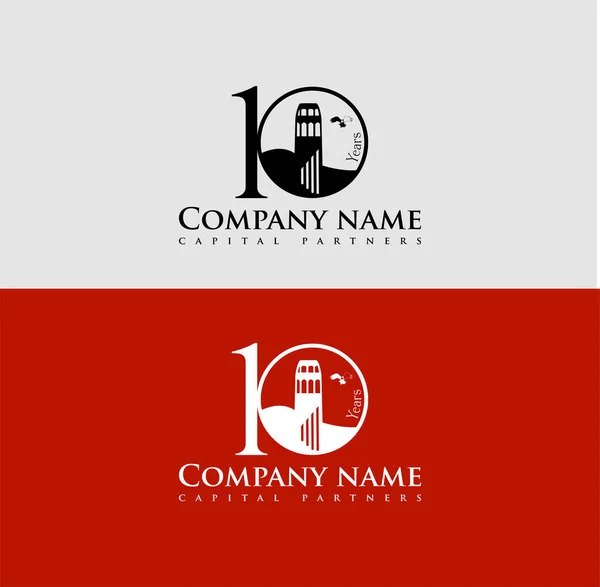 10 yıllık bir logoti. Soyut kapalı şablon madalyası. Tebrik ederim. 10. yıl dönümünü kutluyoruz, yaşın sembolü. Finansal -10%,% 10 indirimli konsept, web işareti