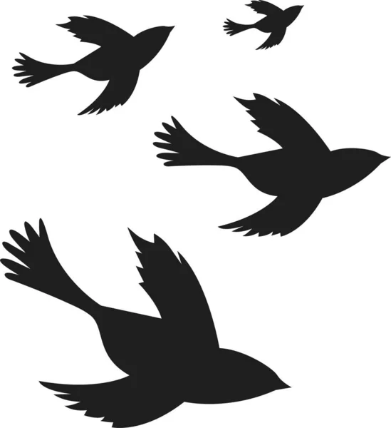 Icona Della Silhouette Degli Uccelli Volanti Vector Vector Silhouette Degli — Vettoriale Stock