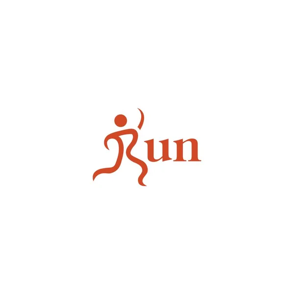 Creative Wordmark Logo Run Logo Running Logo Vector Template White — Stock Vector