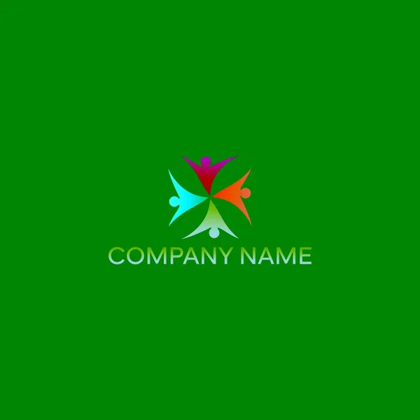 Ícone Família Feliz Multicolorido Figuras Simples Design Logotipo Família Feliz —  Vetores de Stock