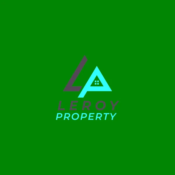 Carta Carta Logo Negativa Linha Espaço Editável Design Logotipo Imobiliário — Vetor de Stock