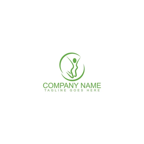 Logotipo Cuidados Saúde Humanos Logotipo Fisioterapia Logotipo Salto Humano Símbolo —  Vetores de Stock