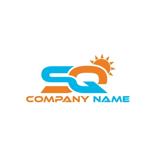 Moderní Počáteční Logo Písmena Barevné Jednoduché Písmeno Logo Slunce Kombinovat — Stockový vektor
