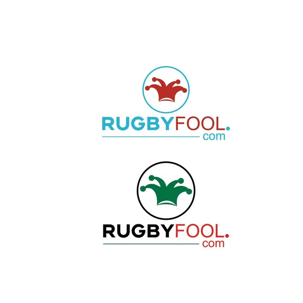 Vektör işareti rugby logosu ve düz tasarım, metin logosu,