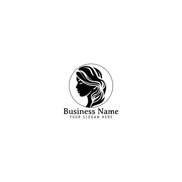 Logo Mujer Con Concepto Creativo Único Para Empresa Negocio Belleza — Vector de stock