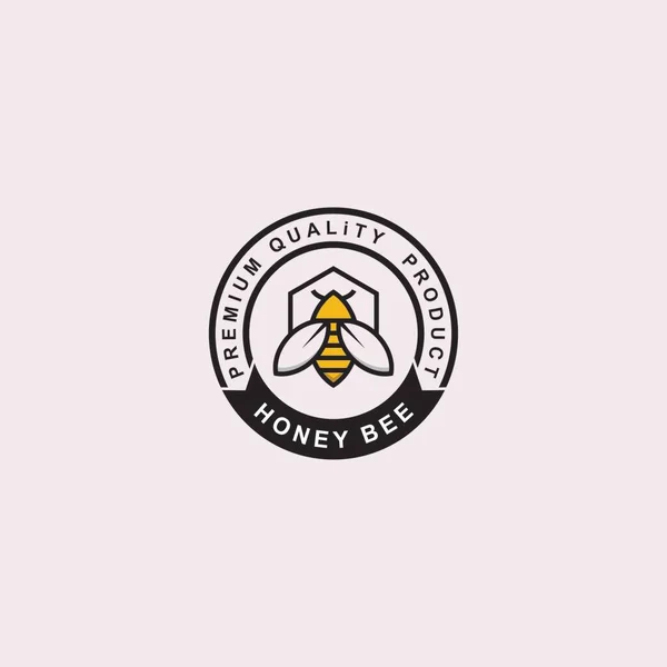 Honung Bee Djur Logotyp Vektor — Stock vektor