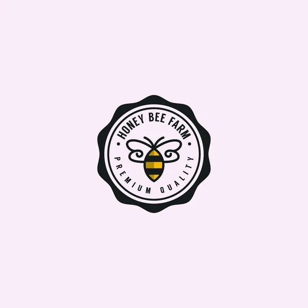Honung Bee Djur Logotyp Vektor — Stock vektor