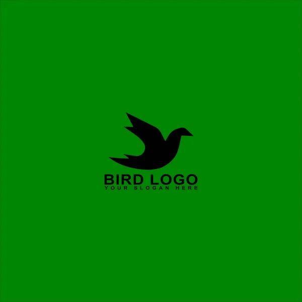 Logo Negro Colibri Diseño Símbolo Pájaro Minimalista — Archivo Imágenes Vectoriales
