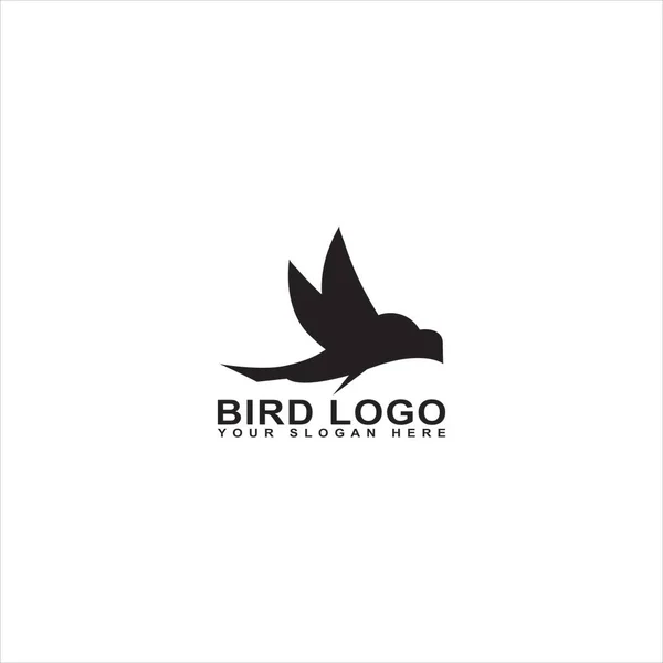 Logo Colibri Preto Design Símbolo Pássaro Minimalista — Vetor de Stock