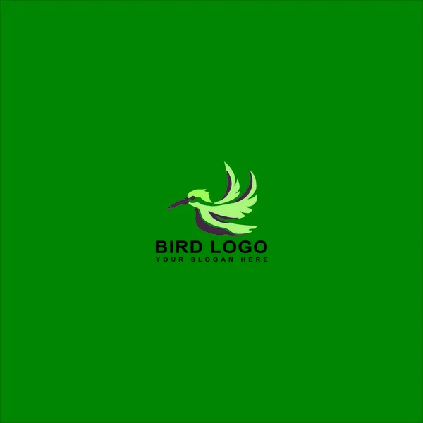 Logo Negro Colibri Diseño Símbolo Pájaro Minimalista — Archivo Imágenes Vectoriales