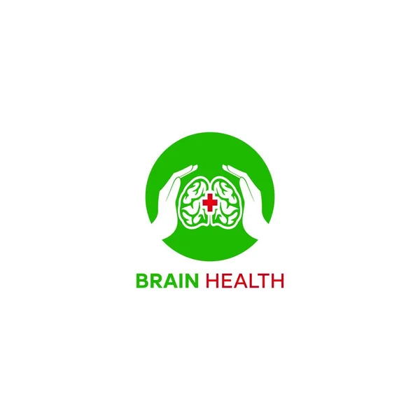 Protection Brain Vector Medical Logo Brain Logo Psychology Health Related — Stock Vector