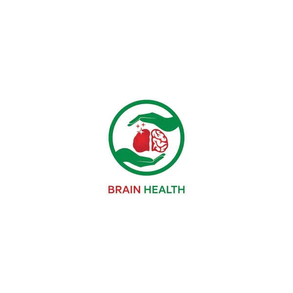 Schutz Brain Vector Medical Logo Dieses Gehirn Logo Für Psychologie — Stockvektor