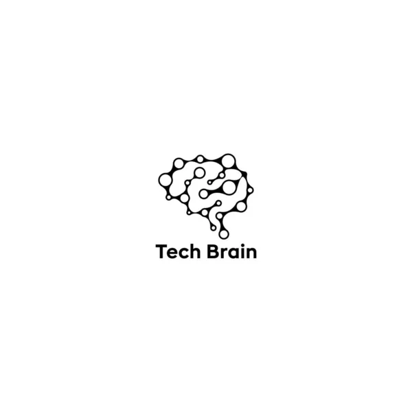 Technology Modern Brian Logo Illustration Design — Stock Vector