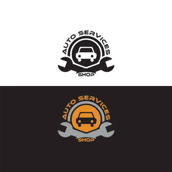 Auto Stil Bil Logotyp Design Med Koncept Sportfordon Ikon Siluett — Stock vektor