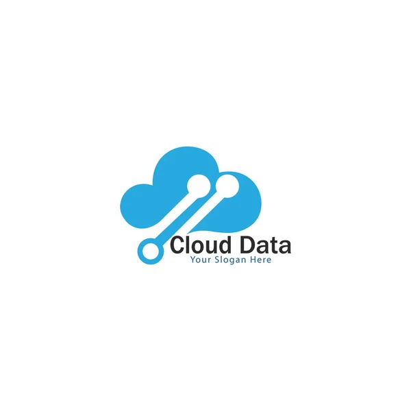 Cloud Data Logo Template New Cloud Logo — Stock Vector