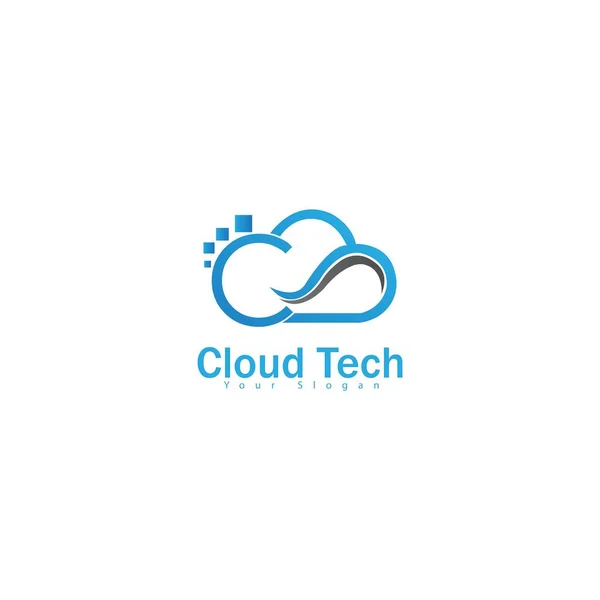 Cloud Tech Logo Template Und Neues Cloud Logo — Stockvektor