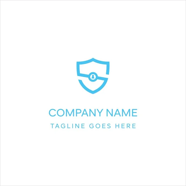 Color Letter Shield Keyhole Security Logo Protection Symbol Vector Logo — Stock Vector