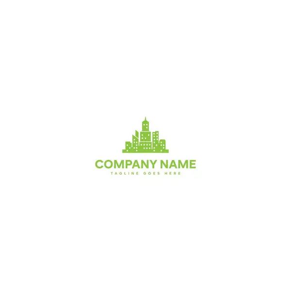 Yeşil Şehir Logo Vektörü Yeni Logo Tasarımı — Stok Vektör